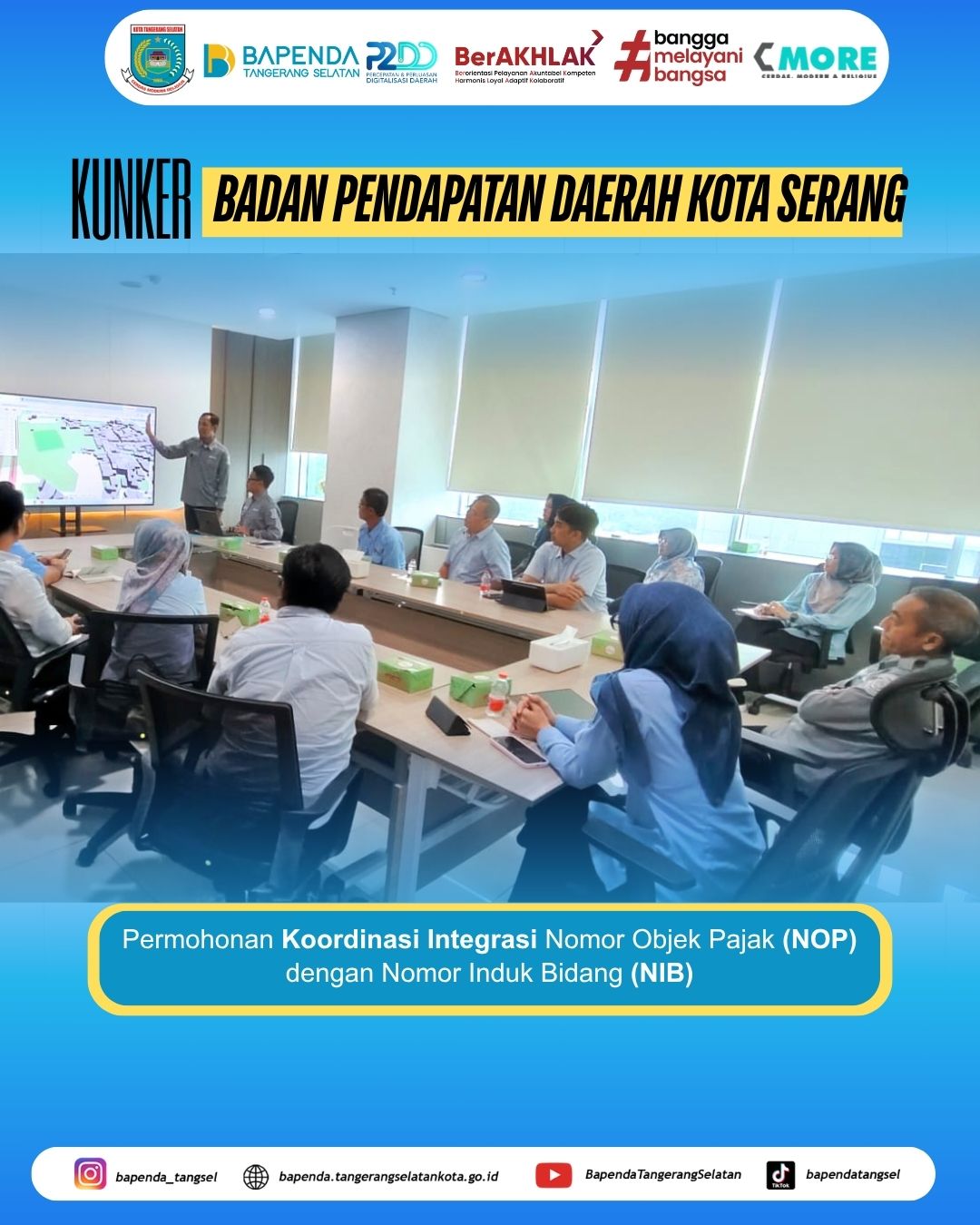 Badan Pendapatan Daerah (BAPENDA) Kota Tangerang Selatan menerima kunjungan koordinasi dari BAPENDA Kota Serang